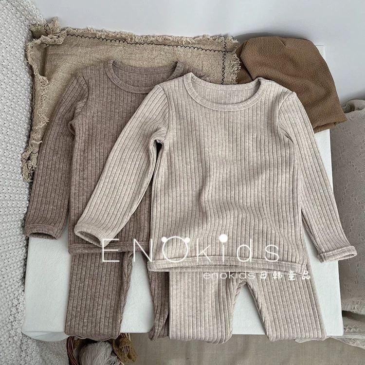 Mergaitėms skirtas namų drabužių komplektas, korejiško stiliaus (Medvilnė 90%, 3–8 metų, Šilta, Pavasaris ir Ruduo)