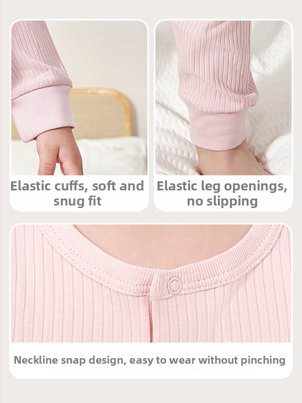 Andan vaikiškų bambuko pluošto pižamų komplektas su drėgmės valdymu, unisex, vaikams 3–8 m., ruduo–žiema, Andan