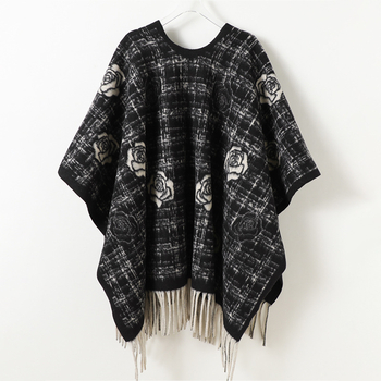 Unisex prancūziškas mantas šalis su rožių raštu, poliesteris džakardo audimas, plotis 115 cm