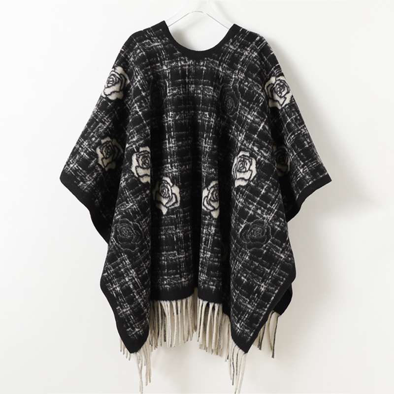 Unisex prancūziškas mantas šalis su rožių raštu, poliesteris džakardo audimas, plotis 115 cm