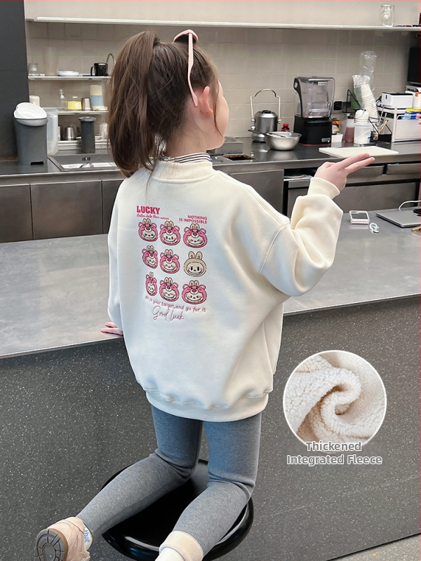 Laste paksu kootud pullover-sweatshirt, korea stiilis, kõrge kaelus, pikad varrukad