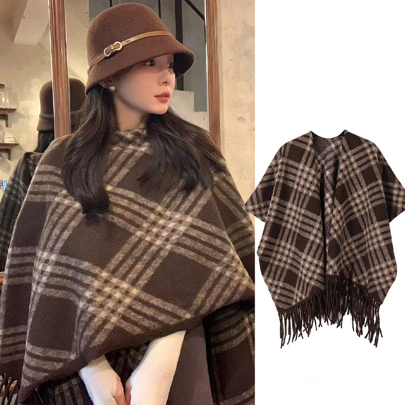 SEAMMER Moterų šalikas su kutais — vilna, warp mezgimas, šilumos išlaikymas, rudens-žiemos sezonas, japonų ir korėjėčių saldus stilius