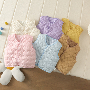 Gyerek mellény - vastag, kardigán-stílusú, kapucni nélküli, fő anyag: 100% poliészter, bélés és töltet poliészter