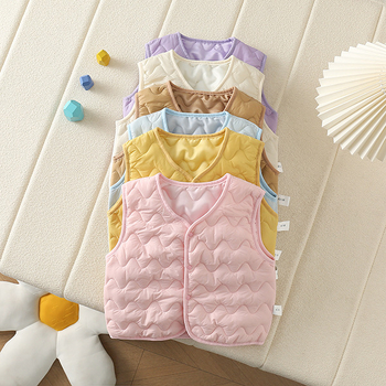 Gyerek mellény - vastag, kardigán-stílusú, kapucni nélküli, fő anyag: 100% poliészter, bélés és töltet poliészter