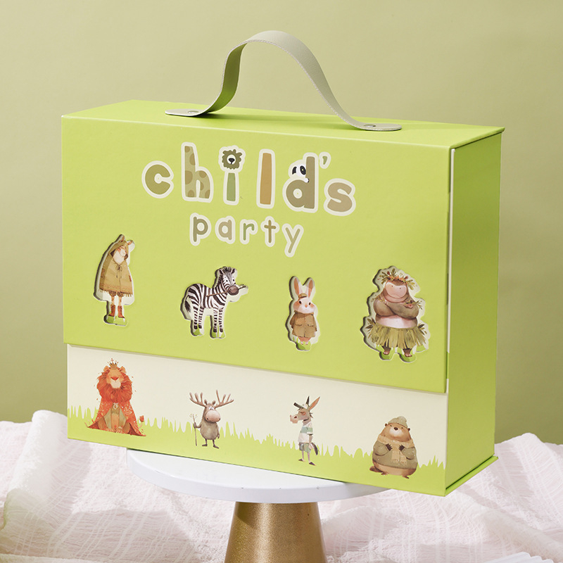 Vaikų dienos dovanų dėžutė, dengtas popierius + pilkas kartonas, mažmeninės prekybos įpakavimas, prekinis ženklas Gain Wisdom, tolerancija 1–2 cm