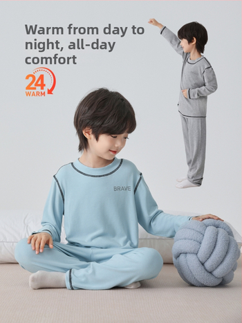 Vaikų termo komplektas berniukams – Haima Home, viskozės 93% audinys, apvalus kaklas, žiemos ir rudens sezonai