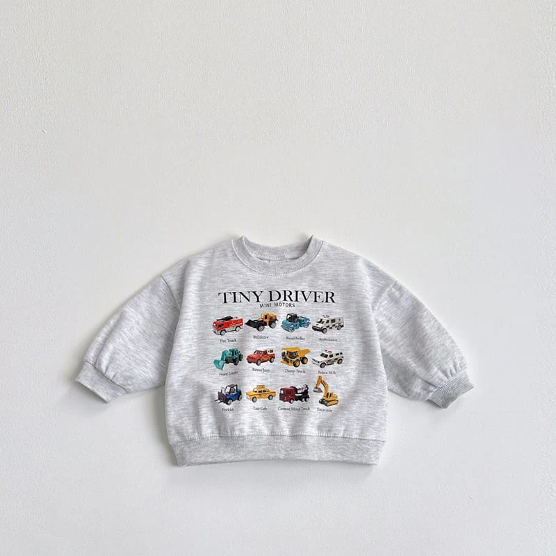 Hanorac pentru copii, Versiune coreeană, Imprimat cu personaje de desene animate și litere, Bumbac 67%, Pulover, Mâneci lungi, Fără glugă
