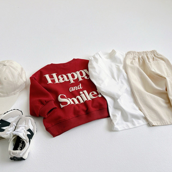 Детски пуловер, корейска версия, буквен принт, памук 67%, пуловер