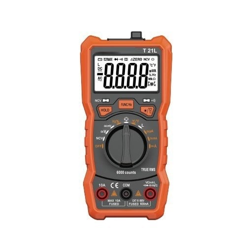 NJTY T21L išmanusis skaitmeninis multimetras su automatišku matavimo diapazonu, temperatūros konvertavimu ir duomenų išsaugojimu, induktyvumo matavimas