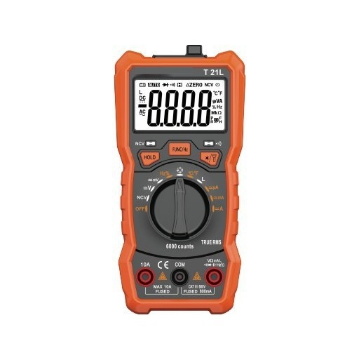 NJTY T21L išmanusis skaitmeninis multimetras su automatišku matavimo diapazonu, temperatūros konvertavimu ir duomenų išsaugojimu, induktyvumo matavimas