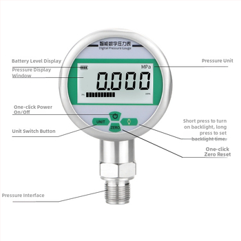Manometru digital cu afișaj, model SD-YS80, interval de măsură -0.1 la 100, precizie 0.4, temperatură ambientală 20-70 °C