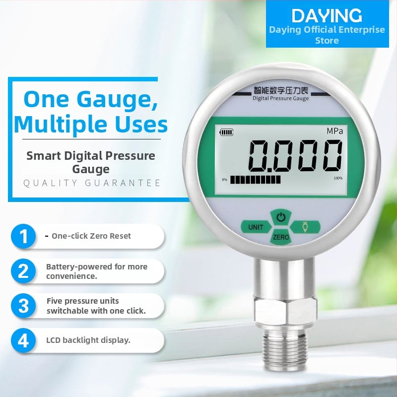 Manometru digital cu afișaj, model SD-YS80, interval de măsură -0.1 la 100, precizie 0.4, temperatură ambientală 20-70 °C