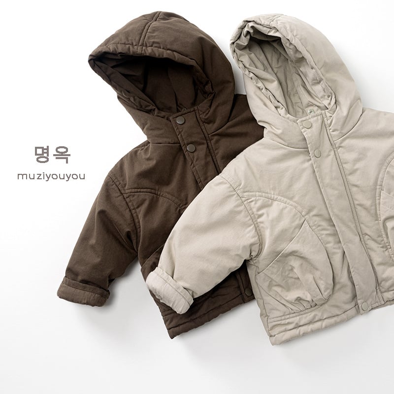 Bērnu kokvilnas jaka, Korejas stilā, poliesteru pildījums, kokvilnas ārējais audums, kokvilnas oderējums, rāvējslēdzējs