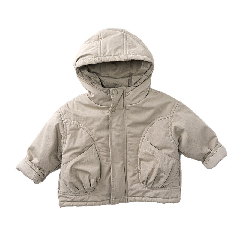 Bērnu kokvilnas jaka, Korejas stilā, poliesteru pildījums, kokvilnas ārējais audums, kokvilnas oderējums, rāvējslēdzējs