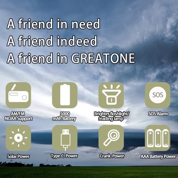 Lauko kemperių daugiafunkcinė lemputė su rankiniu įkrovimu, saulės įkrovimu ir radiju (HY-008; >4000mAh; mono garsas)