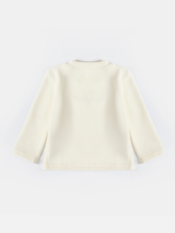 Lányoknak készült fleecével bélelt vastag kereknyakú slim-fit felső, hosszú ujjú, 92,8% poliészter, téli–őszre