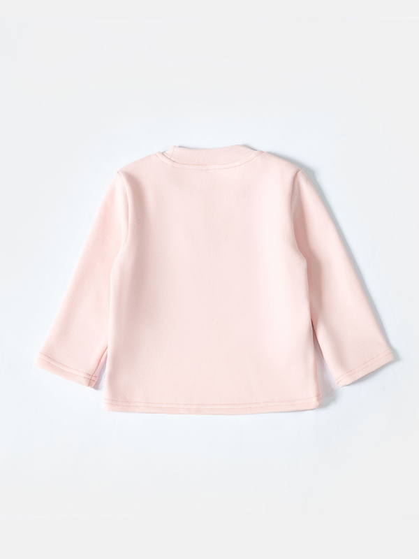 Lányoknak készült fleecével bélelt vastag kereknyakú slim-fit felső, hosszú ujjú, 92,8% poliészter, téli–őszre