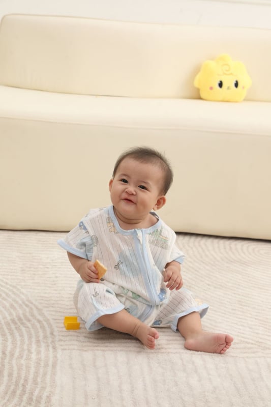 Sac de dormit pentru bebeluși și copii – vară, subțire din bumbac, imprimeu cu animale, pentru bebeluți și copii, care elimină umezeala