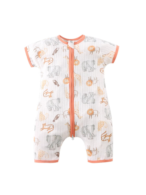 Sac de dormit pentru bebeluși și copii – vară, subțire din bumbac, imprimeu cu animale, pentru bebeluți și copii, care elimină umezeala