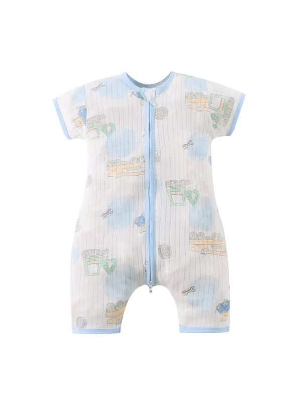 Sac de dormit pentru bebeluși și copii – vară, subțire din bumbac, imprimeu cu animale, pentru bebeluți și copii, care elimină umezeala