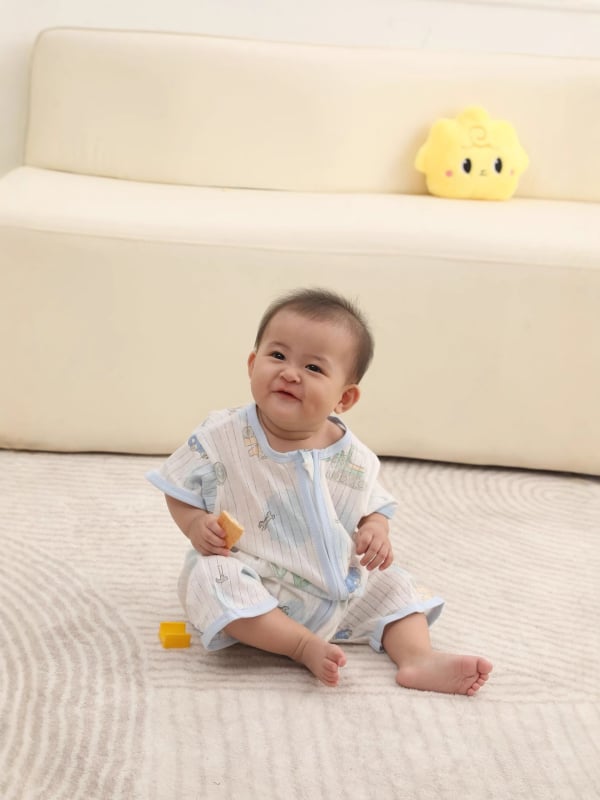 Sac de dormit pentru bebeluși și copii – vară, subțire din bumbac, imprimeu cu animale, pentru bebeluți și copii, care elimină umezeala