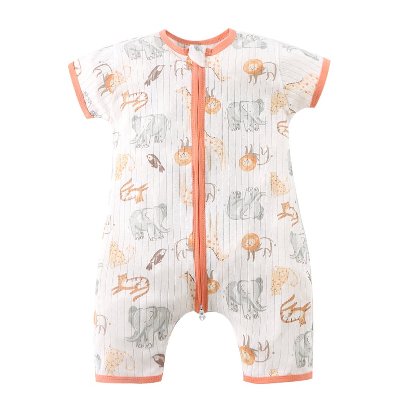 Sac de dormit pentru bebeluși și copii – vară, subțire din bumbac, imprimeu cu animale, pentru bebeluți și copii, care elimină umezeala