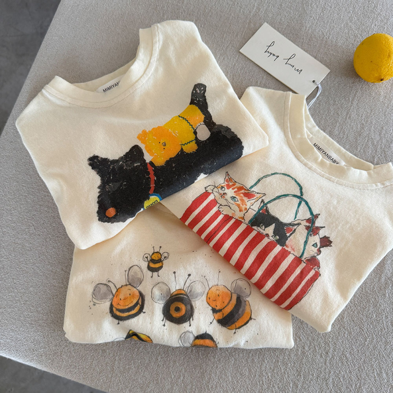 Dječja majica s dugim rukavima, karikaturni uzorak, 96% pamuk, za dob 3–8 godina, jesen