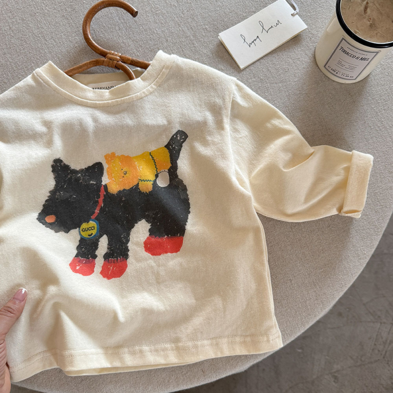 Dječja majica s dugim rukavima, karikaturni uzorak, 96% pamuk, za dob 3–8 godina, jesen