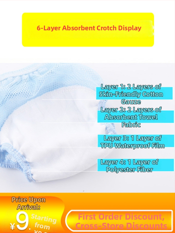 Pestavad beebi harjutuspüksid – võrgust hingavad õppimispüksid, pestavad, 9–14 kg, 0–6 kuud, 6–12 kuud, 1–3 aastat, Klass A