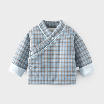 Памучна топла горна дреха за бебета и малки деца с височина 80–100 см, 100 g пълнеж, V-образно деколте, без качулка, зимна топлина, 100% памук