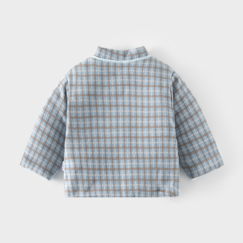 Памучна топла горна дреха за бебета и малки деца с височина 80–100 см, 100 g пълнеж, V-образно деколте, без качулка, зимна топлина, 100% памук