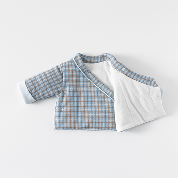 Памучна топла горна дреха за бебета и малки деца с височина 80–100 см, 100 g пълнеж, V-образно деколте, без качулка, зимна топлина, 100% памук