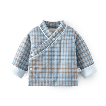 Памучна топла горна дреха за бебета и малки деца с височина 80–100 см, 100 g пълнеж, V-образно деколте, без качулка, зимна топлина, 100% памук