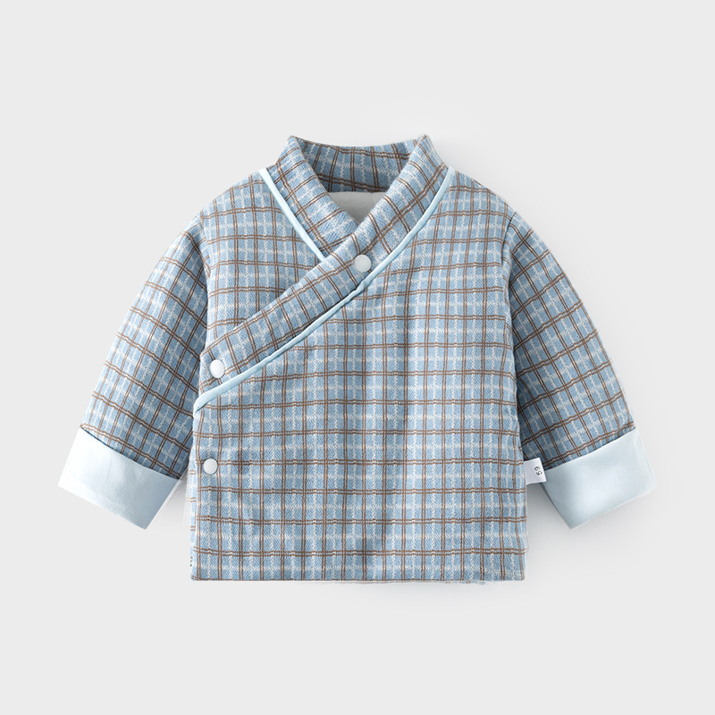 Памучна топла горна дреха за бебета и малки деца с височина 80–100 см, 100 g пълнеж, V-образно деколте, без качулка, зимна топлина, 100% памук