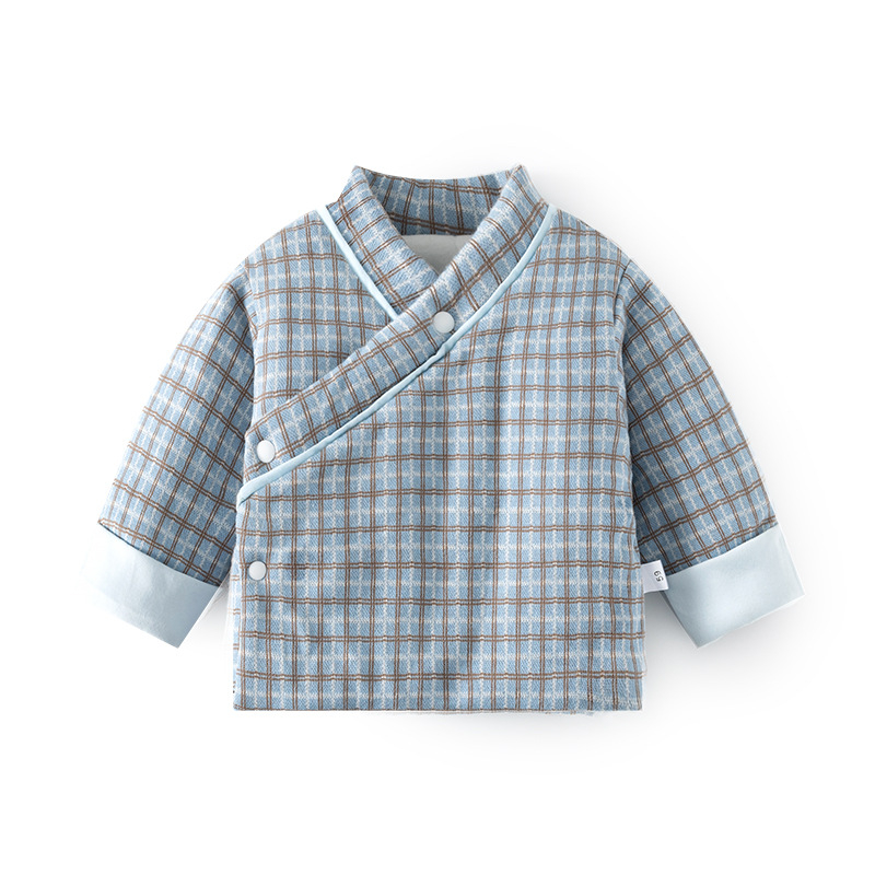 Памучна топла горна дреха за бебета и малки деца с височина 80–100 см, 100 g пълнеж, V-образно деколте, без качулка, зимна топлина, 100% памук