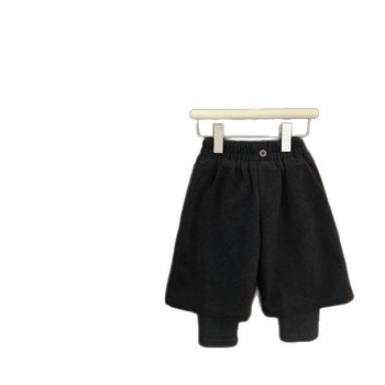 Sweet Little Secretary dječje hlače za djevojčice u korejskom stilu s fleece unutrašnjošću, jednotone casual; glavni materijal pamuk 90%, elastični pojas, dugi hlače, uzrast 3–8 godina