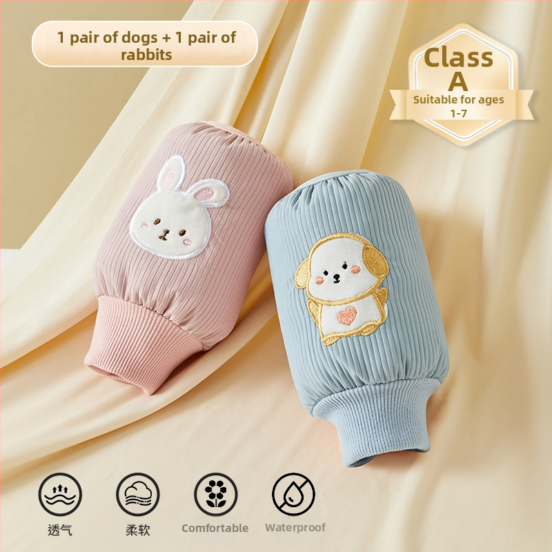 JOYNCLEON Vaikų rankovių uždangalai – Dėmėms atsparūs, Animacinių filmų raštas, amžius 0–3 metai, Žiema, Pavasaris ir Ruduo