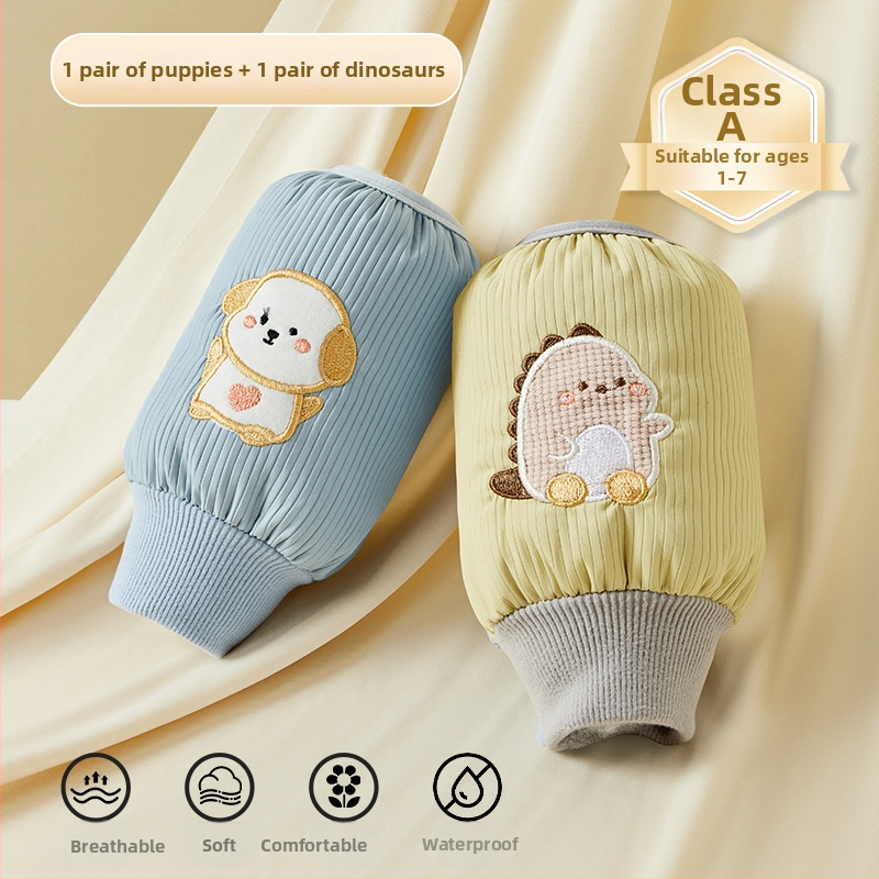 JOYNCLEON Vaikų rankovių uždangalai – Dėmėms atsparūs, Animacinių filmų raštas, amžius 0–3 metai, Žiema, Pavasaris ir Ruduo