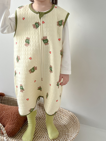 Zimska beba odjeća za spavanje: spavaći vreća i quilt noćna haljina, 95% pamuk, korejski stil, uzorak životinja/crtić, za bebe 1–3 godine