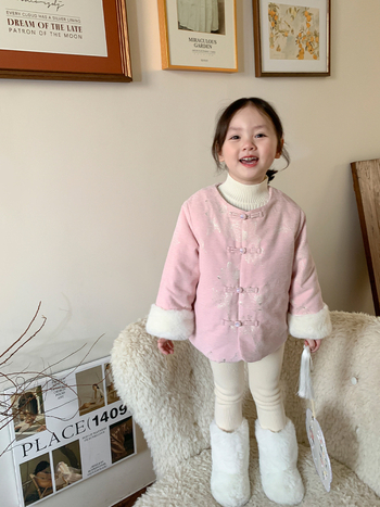 Mergaitei Tang stiliaus žieminė striukė, 100% poliesterio audinys, poliesterio pamušalas, storesnė konstrukcija