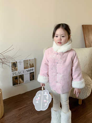 Mergaitei Tang stiliaus žieminė striukė, 100% poliesterio audinys, poliesterio pamušalas, storesnė konstrukcija