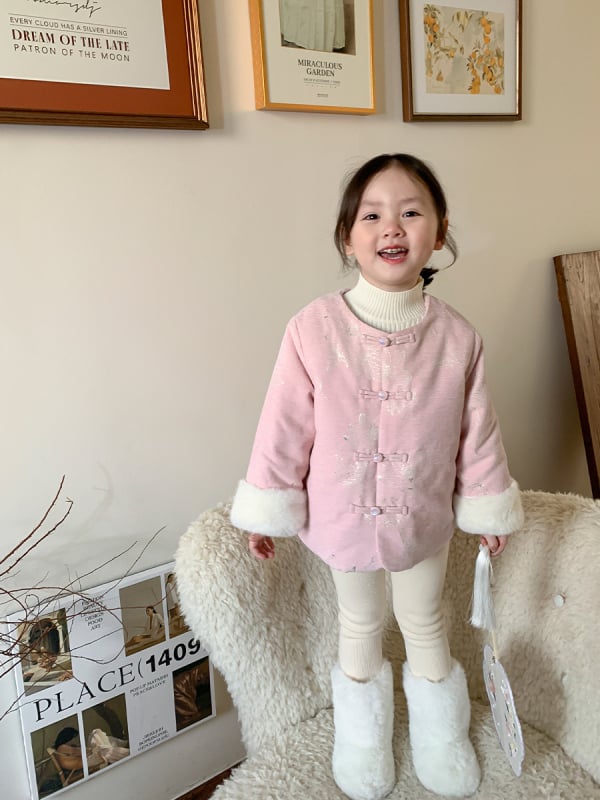 Mergaitei Tang stiliaus žieminė striukė, 100% poliesterio audinys, poliesterio pamušalas, storesnė konstrukcija