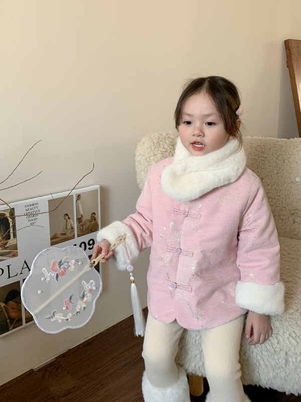 Mergaitei Tang stiliaus žieminė striukė, 100% poliesterio audinys, poliesterio pamušalas, storesnė konstrukcija