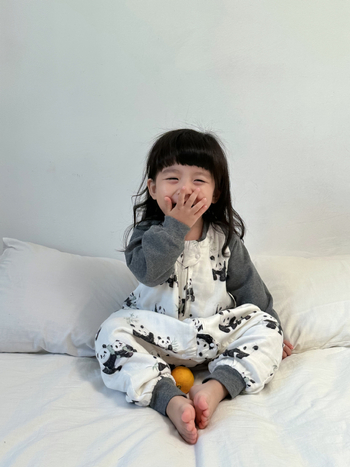 Dječji jednopojasni pidžama kombinezon od bambusovih vlakana, podstava od čistog pamuka (≥95%), punilo od pamuka, uzorak crtani likovi životinja, jesen