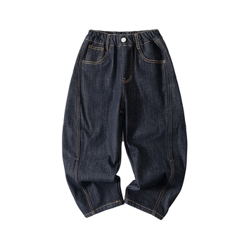 Dječje traperice za dječake s fleece podstavom, ravni kroj, pamuk denim, srednji pojas s elastičnim pojasom, 71,8% pamuka