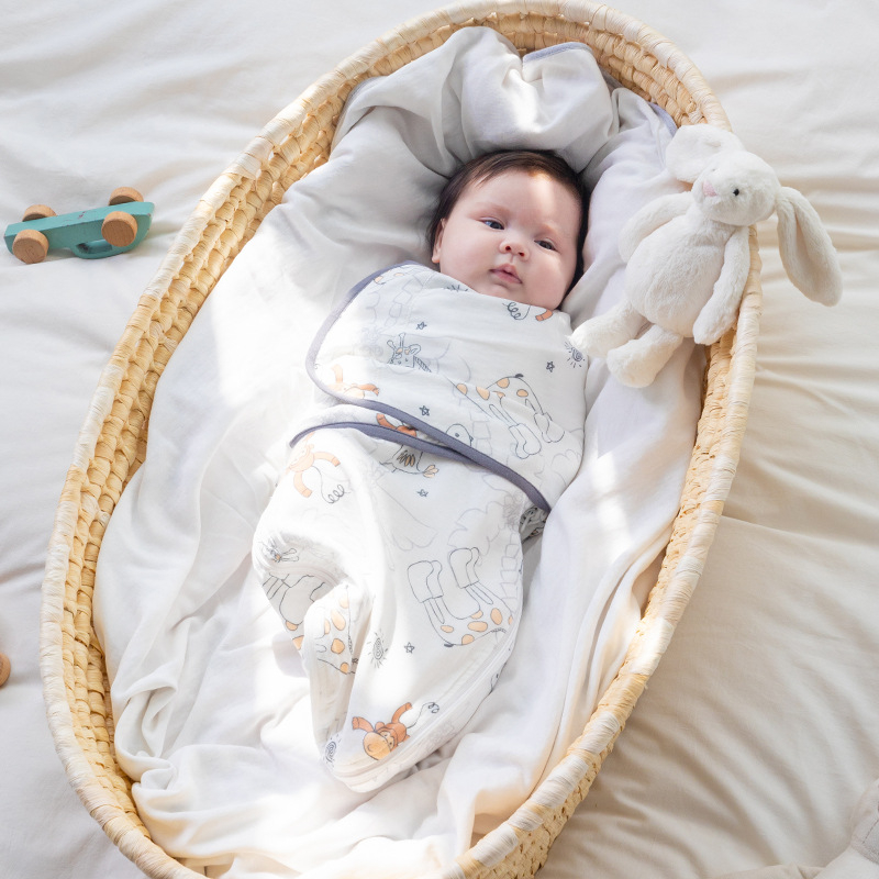 Bejbi swaddle spavaća vreća, za novorođenčad do 12 mjeseci, tanak pamuk-mješavina, otisak, antibakterijski, regulacija temperature, odvlaživanje vlage, proljeće-ljeto-jesen