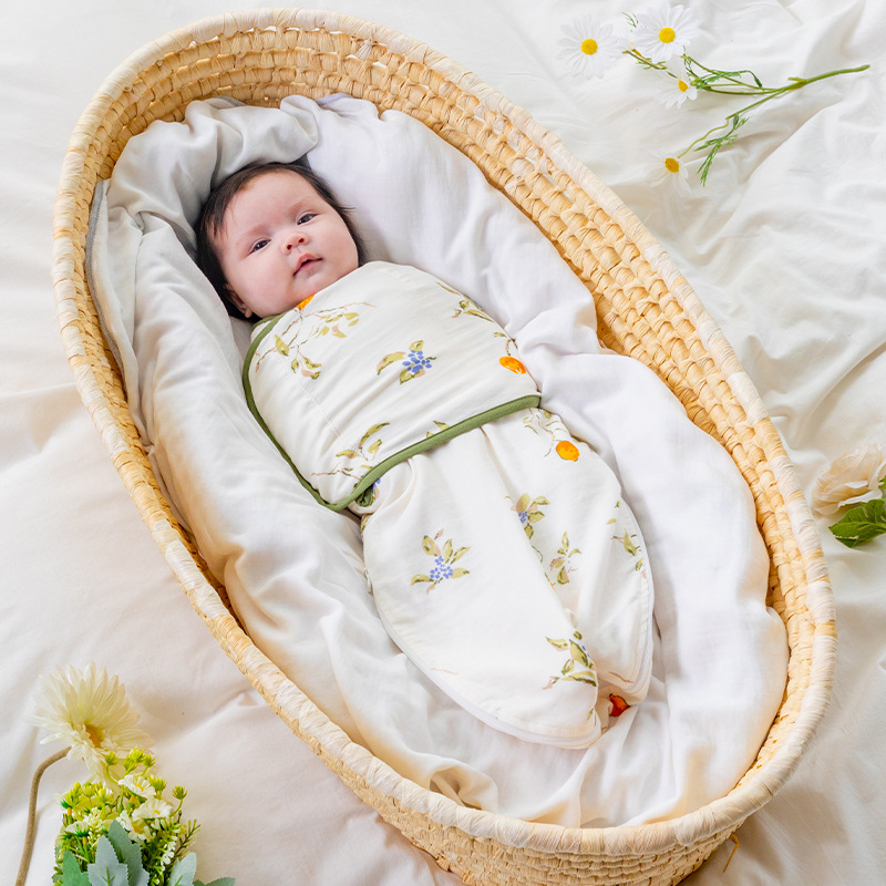 Bejbi swaddle spavaća vreća, za novorođenčad do 12 mjeseci, tanak pamuk-mješavina, otisak, antibakterijski, regulacija temperature, odvlaživanje vlage, proljeće-ljeto-jesen