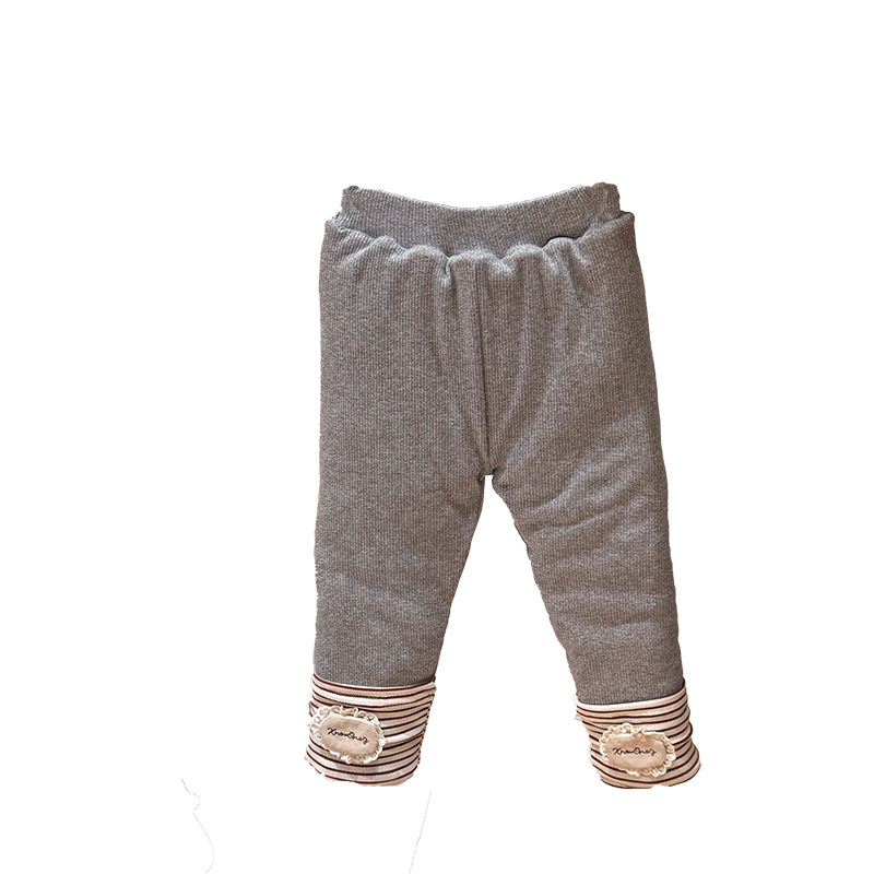 Pantaloni de iarnă pentru copii din bumbac, lungi, talie medie, stil casual de bază, 60% bumbac