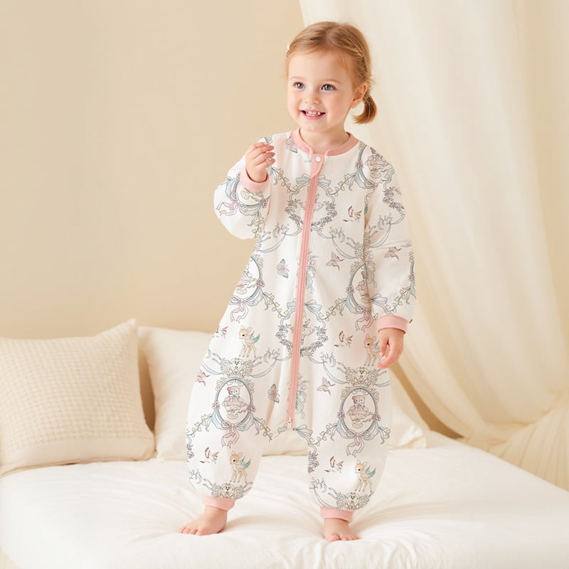 Sac de dormit pentru sugari – Model Cartoon; Material din bumbac 95%+; căptușeală din bumbac; Umplutură din bumbac; Potrivit pentru toate anotimpurile