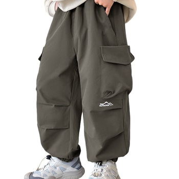 Pantaloni pentru băieți, stil coreean de lucru, 100% poliester, talie elastică, lungi, primăvară-toamnă